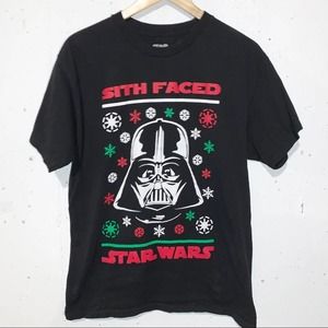 Star Wars Darth Vader Christmas Novelty T-shirt Tee Sith Faced Holiday Party